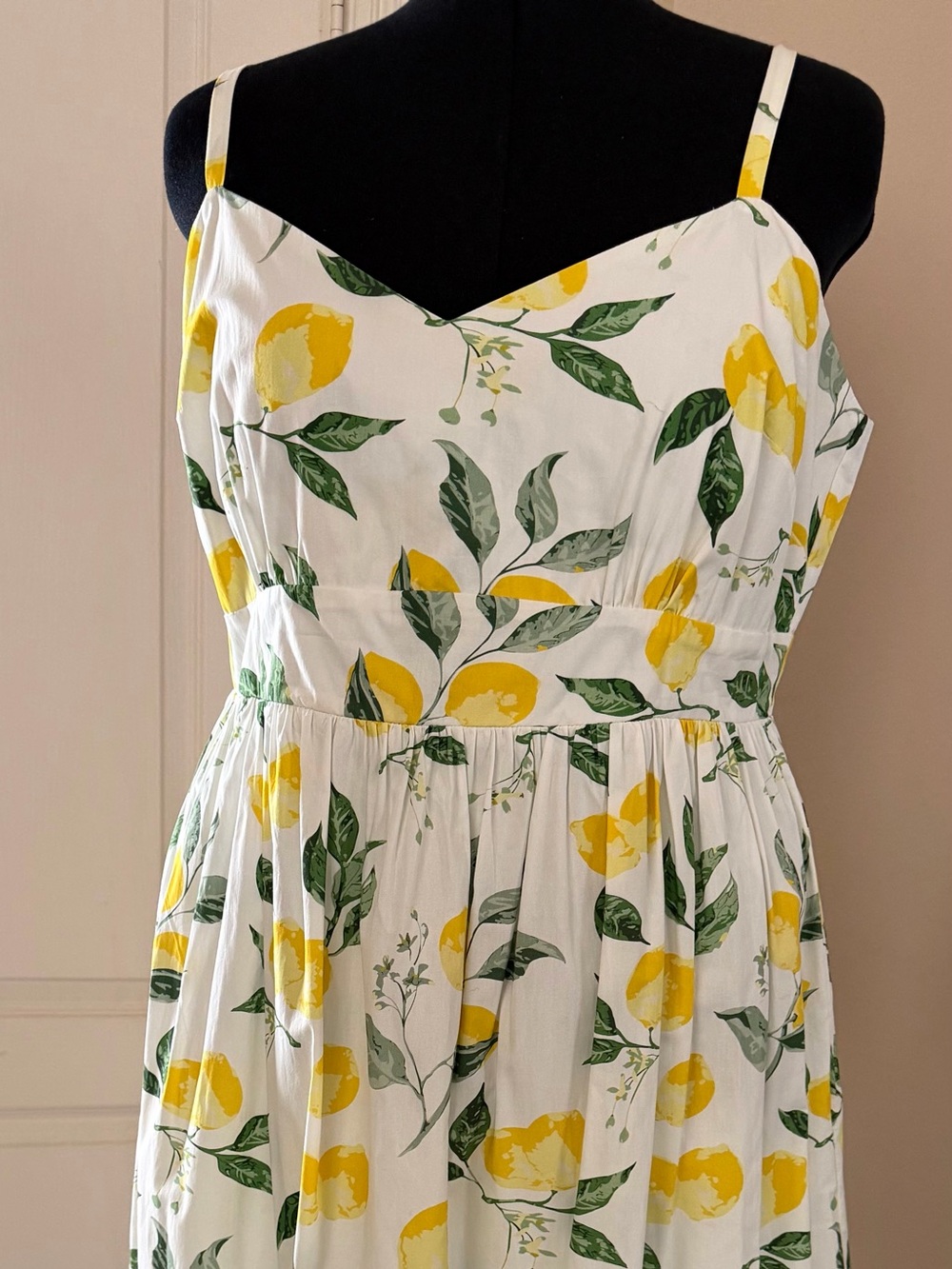 Lovers + Friends White Lemon Print Midi Dress
